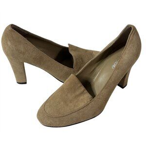 Bob Mackie Tan Suede Heels Pumps Women’s Size 9M